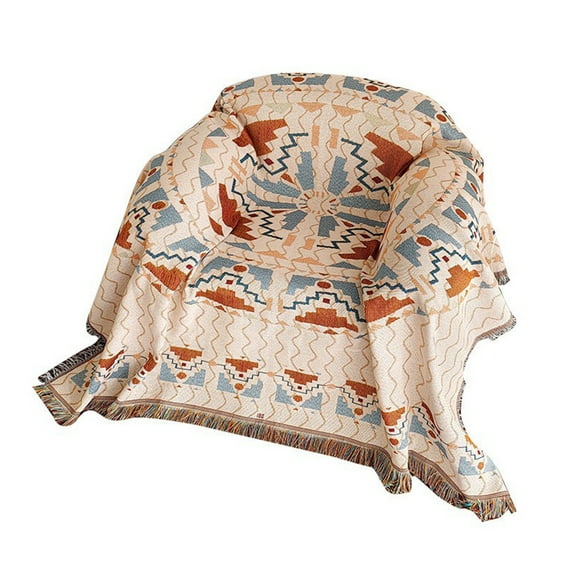Chinese Style Sofa Cover Throw Blanket 35.43X59.05In Boho Style Recliner Armchair Protector Lightweight Decorative Tablecloth Multipurpose Home Decor Accent Piece