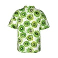 thumbnail image 3 of Haiem Green Kiwi Printed Hawaiian Shirt for Men - Men’s Casual Beach Summer Shirts - Stretch Fabric with Modern Fit-Small, 3 of 9