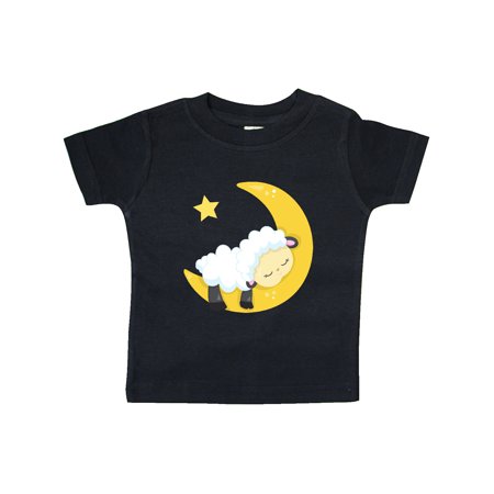 

Inktastic Cute Sheep Sleeping Sheep Moon Stars Sleepy Gift Baby Boy or Baby Girl T-Shirt