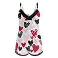 thumbnail image 2 of Womens Valentine Pajamas Couple Date Ladies Sleeveless Deep V Vest And Shorts 2 Piece Loungewear Heart Festive Gifts Love Print Valentines Sleepwear, 2 of 4