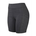 thumbnail image 2 of Sofra Ladies Cotton High Waist Outseam 15" Length Running Workout Biker Shorts w/ Side Pockets, 2 of 4