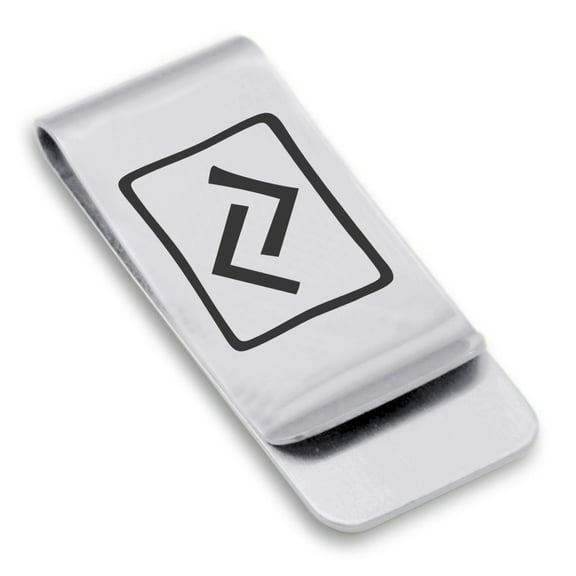 Stainless Steel Elder Futhark Jera Rune Classic Slim Money Clip Credit Card Holder