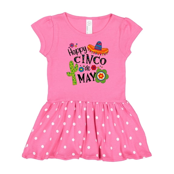 Inktastic Happy Cinco de Mayo- Sombrero, Cactus, Flowers Gift Baby Girl Dress