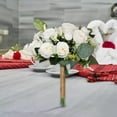 thumbnail image 2 of perfeclan Wedding Bouquet Artificial Flowers Creative Bridal Bouquet Bride Holding Bouquet for Decor Weddings Centerpieces White, 2 of 9