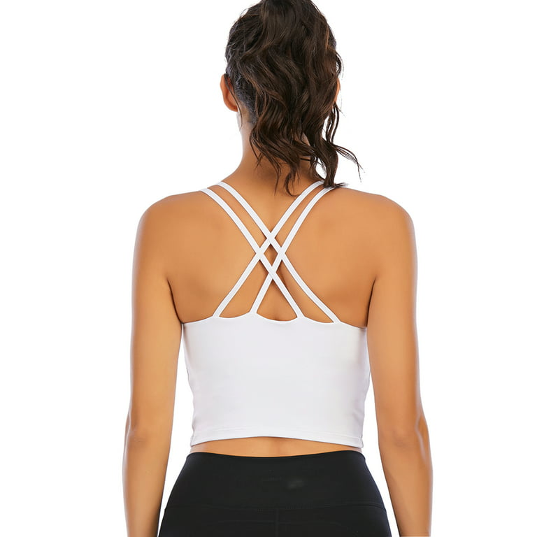 LELINTA Workout Crop Tops for Women Athletic Tank Tops with Built in Bra  Supportive Sports Bra 