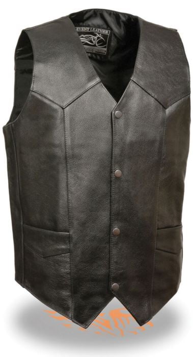 Photo 1 of Milwaukee Event Mens Classic Snap Front Biker Vest Black