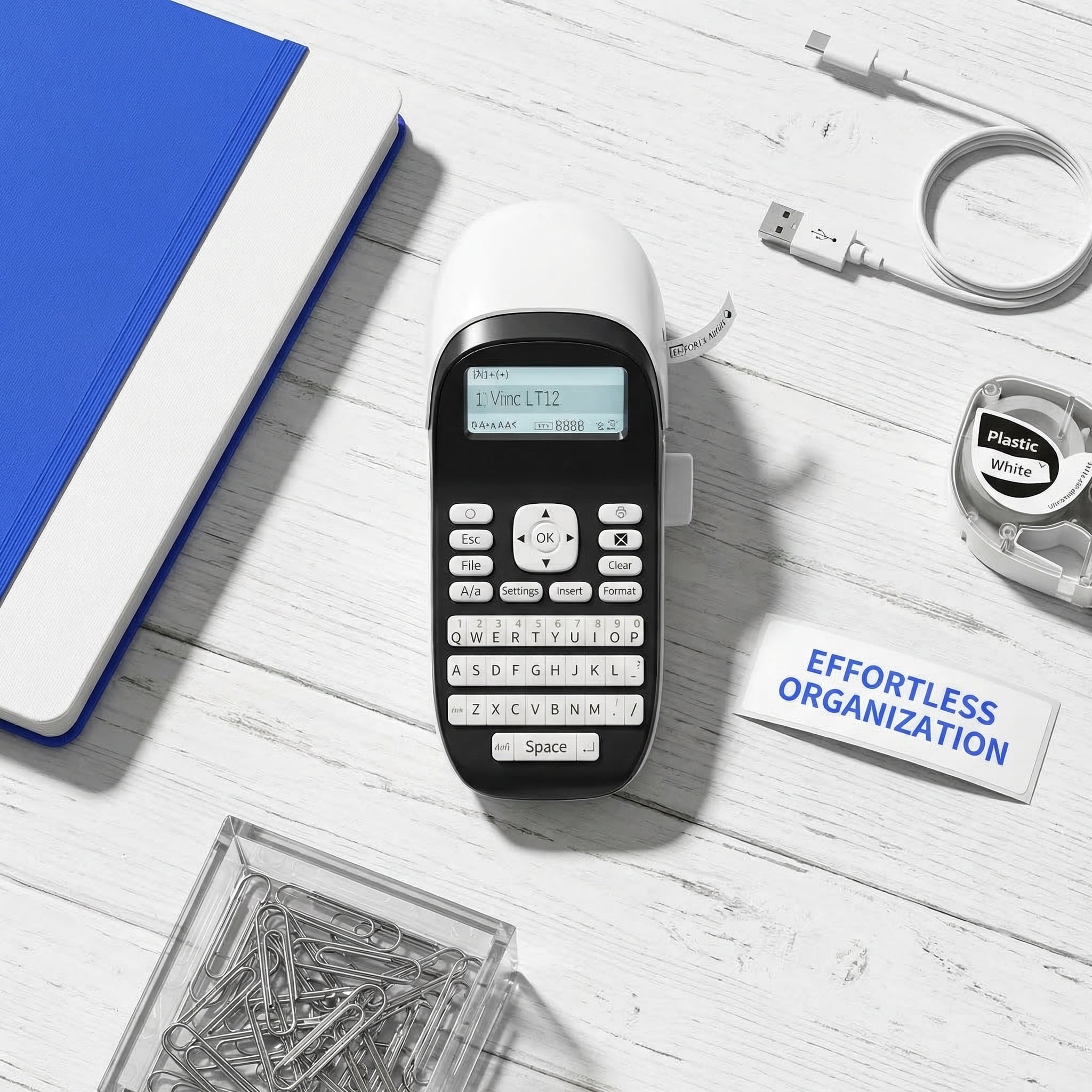 Label ribbon printer, Bluetooth label maker, desktop label machine, upgraded LT12 portable handheld label printer. Supports multiple fonts and USB charging, ideal for home and office use.