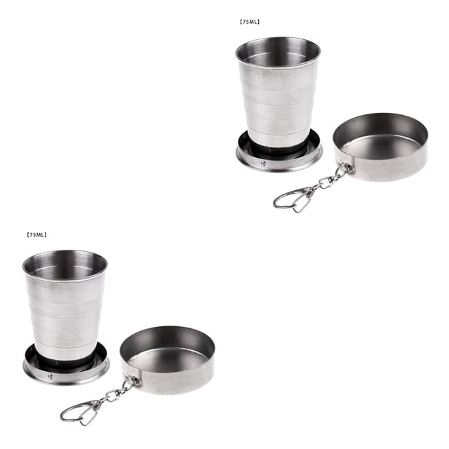 Advancent Taza de agua plegable de acero inoxidable, taza plegable para acampar, suministros para beber al aire libre Type1 NO1 Advancent CBP174511