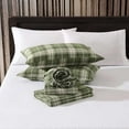 thumbnail image 6 of - King Bed Sheets, Cotton Flannel Bedding Set with Matching Pillowcases, Brushed for Extra Softness, Deep Pocket, Oeko-Tex Certified (Heartland Plaid Green), 6 of 8