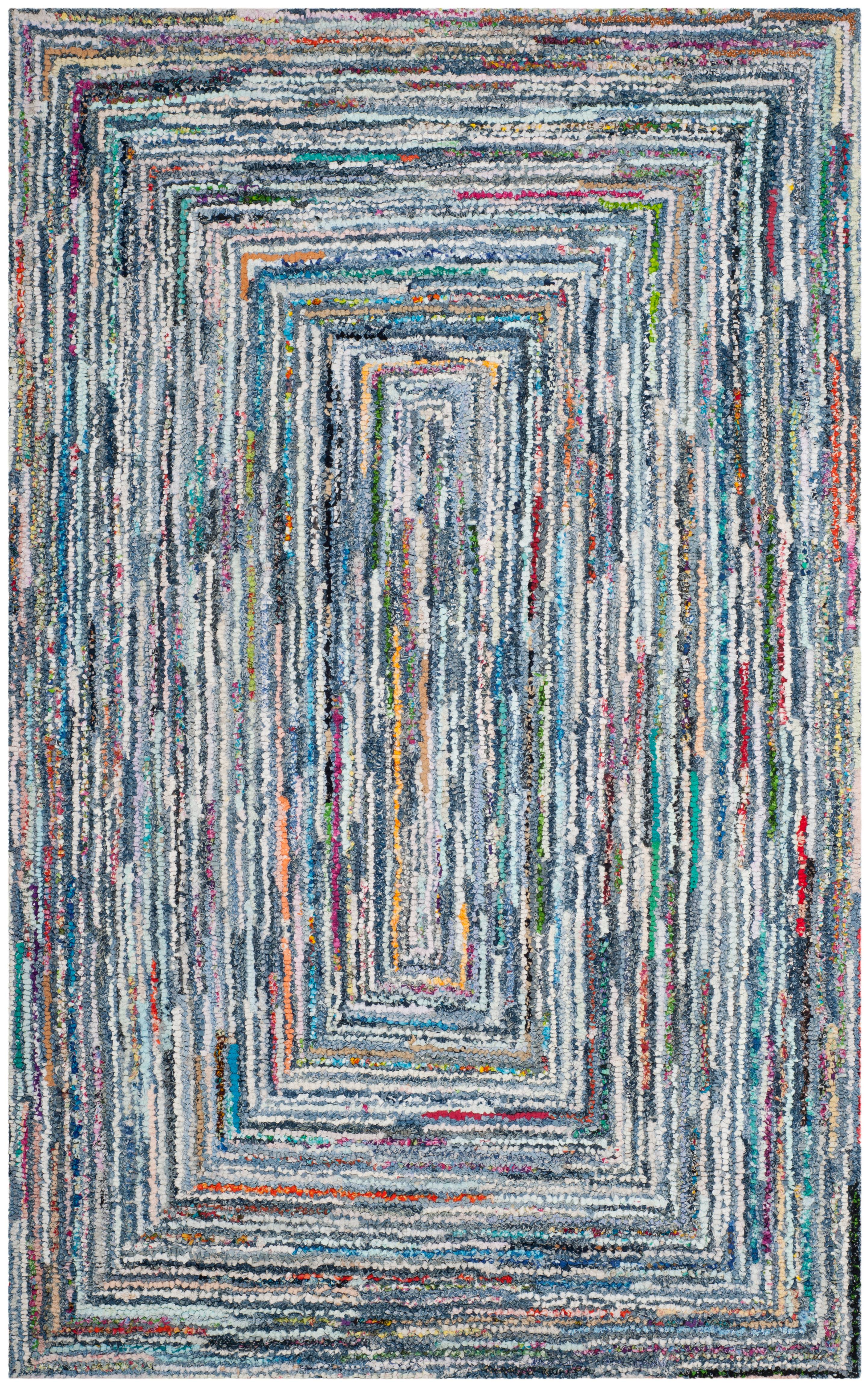 SAFAVIEH Nantucket Sampson Geometric Cotton Area Rug, Multi, 4' x 6'