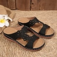 thumbnail image 6 of IEMIEMIEM Women's Wedge Sandals Wide Width Open Toe Slides Comfortable Orthopedic Sandals Womens 2026 Casual Walking Wedges Slip On Shoes Platform Sandal Outdoor Beach Slippers Black 9 Wide, 6 of 7