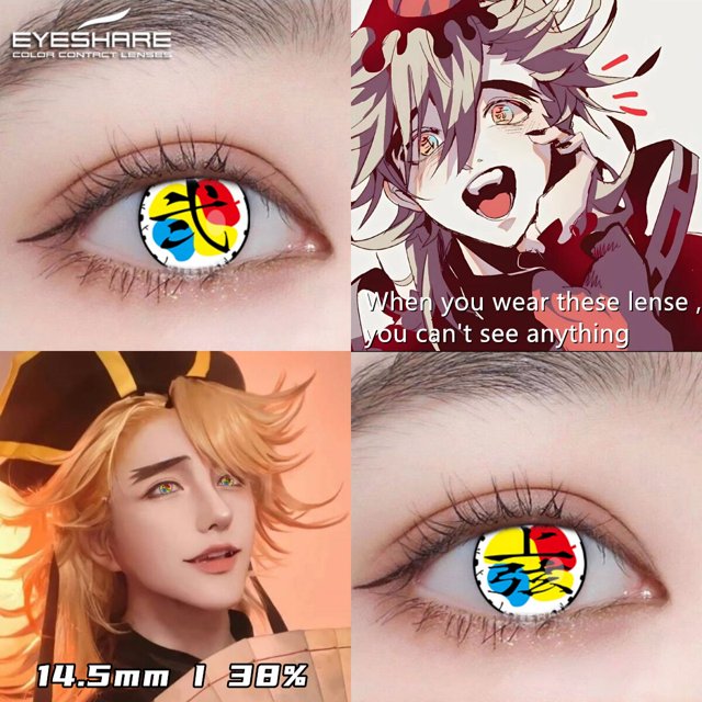 EYESHARE-lentes de contacto azules para Halloween, lentes de contacto de colores para ojos, Anime, Cosplay, 2 piezas