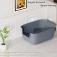 thumbnail image 6 of Large Cat Litter Box High Sided and Side Entry Cat Litter Pan 50 x 40 x 22 CM, Anti-Splashing Deep Tall Cat Boxes for Indoor Cats Basics Kitty Litter Box (Grey), 6 of 8