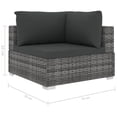 thumbnail image 2 of vidaXL Patio Furniture Set 11 Piece Patio Sectional Sofa with Table Rattan, 2 of 11