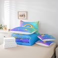 thumbnail image 6 of jejeloiu 3D Cartoon Rainbow 7-Piece Twin Bedding Sets,Gold Stars Bedding Comforter Set,Colorful Ombre Sheet Sets For Girls,Luxury Bedroom Decor Reversible, 6 of 8