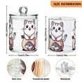 thumbnail image 5 of Yayeee 4 Pack Qtip Holder Bathroom Cotton Swab Canister with Lid Clear Dispenser Set, White Cute Cat, 5 of 6