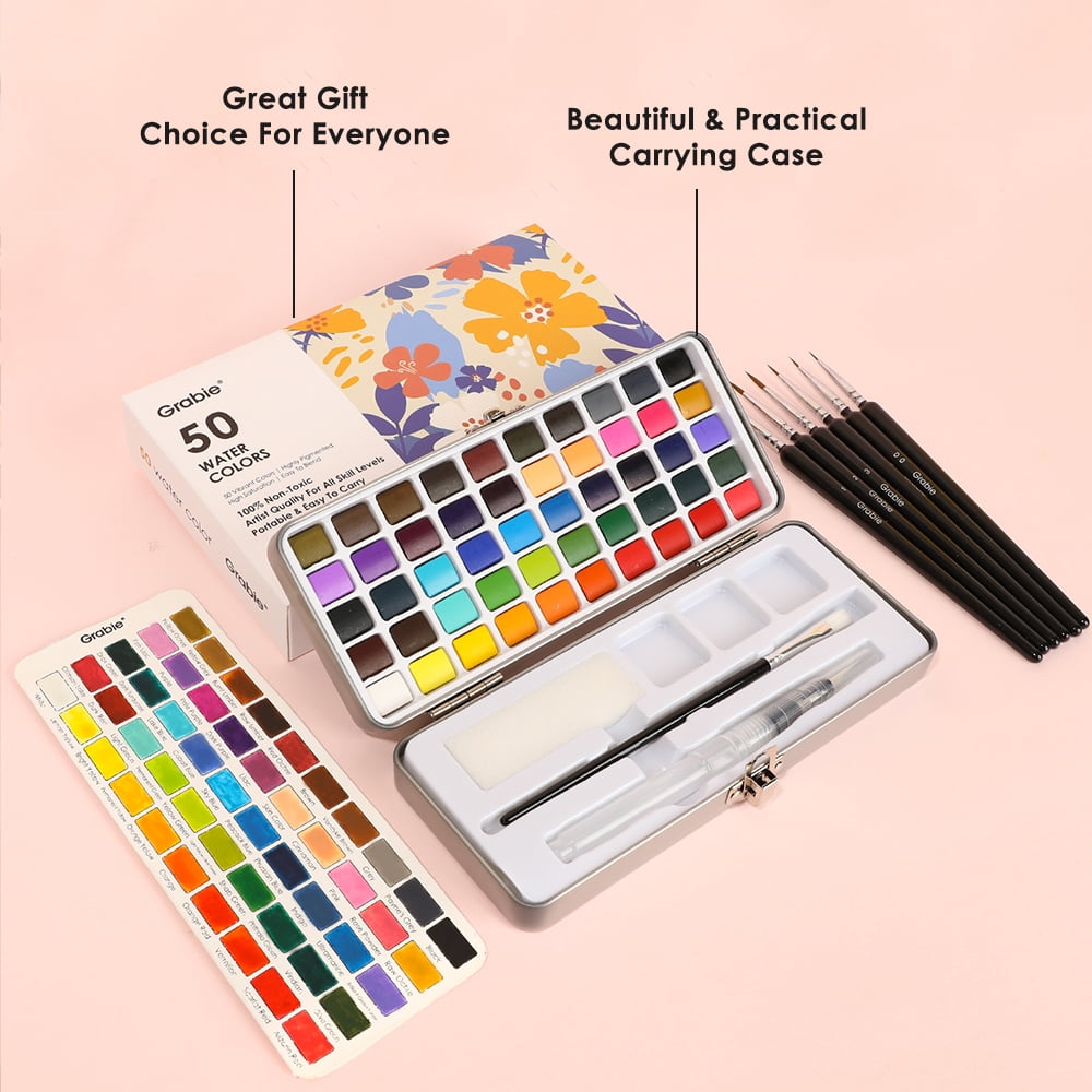 New Art Supplies  Grabie Watercolor Travel Set Review: Portable and  Vibrant Colors! 