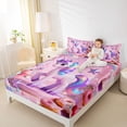 thumbnail image 4 of Homewish Dreamy Cartoon Unicorn Twin Sheet Sets for Teen, Cute Stars Rainbow Twin Fitted Sheet, Fairy Tale Theme Flat Sheet, Luxury Bedroom Decor, 3pcs, 4 of 7
