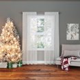 thumbnail image 6 of No. 918 Holiday Snowflake 1-Piece Embroidery Sheer Rod Pocket Curtain Panel, 36"x84", White, 6 of 8