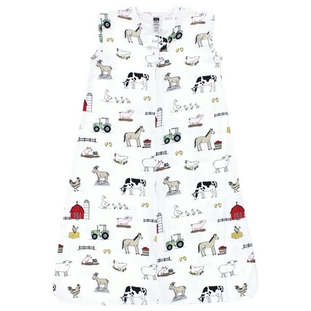 Hudson Baby Unisex Baby Cotton Sleeveless Wearable Sleeping Bag, Sack, Blanket, Farm, 12-18 Months