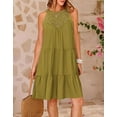 thumbnail image 2 of Halter Dress For Women Mini Sundress Lace Crochet Sleeveless Cover Ups A-Line Tiered Swing Summer Casual Dress, 2 of 3