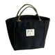 thumbnail image 5 of Bolso de lona para mujer, bolso de moda, ligero, con asa superior, bolsa de comestibles, bolsa de lona para el trabajo, viajes, escuela, uso diario Negro, 5 of 9