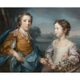thumbnail image 2 of Francis Cotes 18x15 Gold Ornate Wood Frame and Double Matted Museum Art Print Titled - Portrait of Joseph (1741-1786) and His Brother John Gulston (1750-1764) (1754), 2 of 4