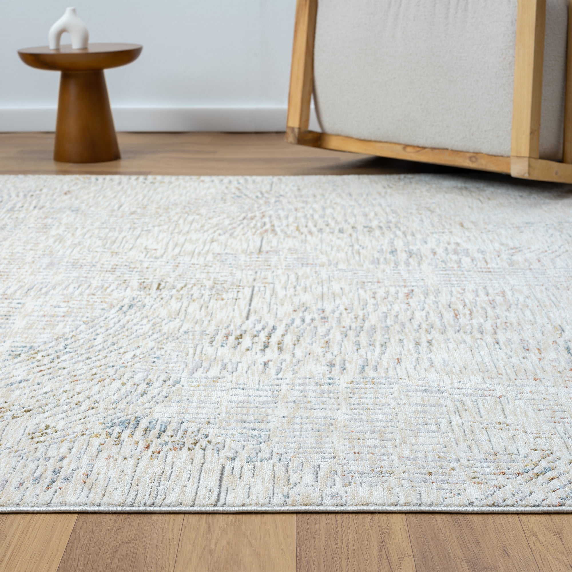 LR Home Alison Mara Abstract Indoor Polyester Area Rug, Light Gray/Ivory, 7'9" x 9'9"