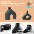 thumbnail image 5 of Black Vases Home Decor, Set of 2 Large Black Vase, Black Ceramic Vase, Boho Vase, Decorative Vase, Modern Farmhouse Decor, Tall Matte Black Vase for Living Room, Shelf, Mantel, Table, Fireplace Decor, 5 of 6
