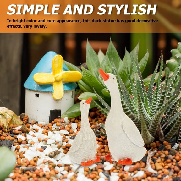 TEHAUX White Resin Garden Decor Set of 2 Outdoor Lawn Ornaments for Yard Patio Home Decoration