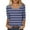 Multicolor2, variant on fatyb 3/4 Length Sleeve Tops for Women Striped Crew Neck Casual Tshirts Print Womens Loose Blouses Tee