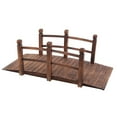 thumbnail image 3 of IVV 4.92ft Outdoor Wooden Arch Bridge, Solid Fir Landscape Bridge for Garden, Patio, Yard, and Scenic Decor, Weatherproof & Sturdy (Carbonization Color), 3 of 9