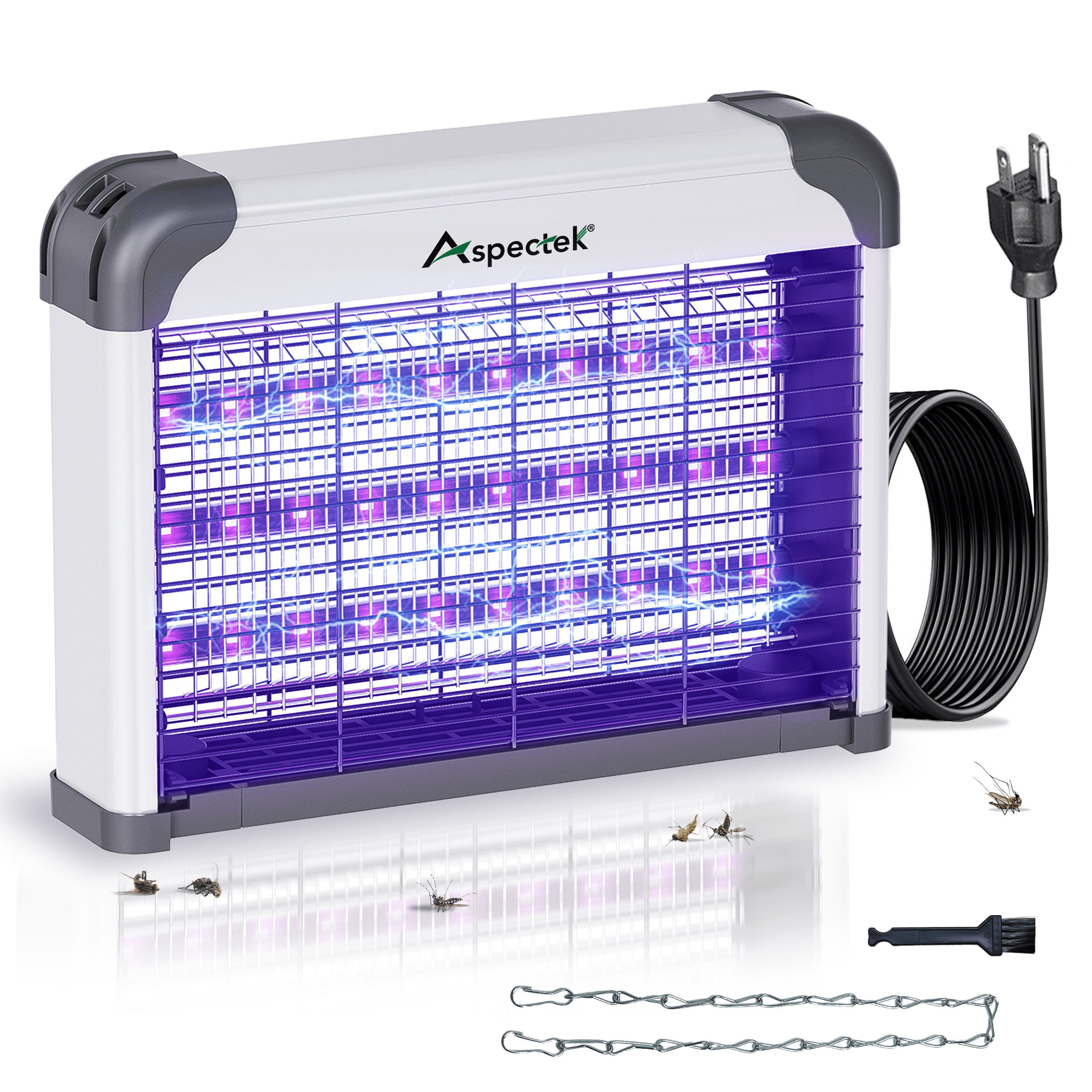 Aspectek 15W LED Bug Zapper - Powerful High-Voltage Insect Killer Mosquito Zapper Indoor, Long Lifespan 3 LED Lamps, Energy-Efficient & Durable Fly Trap