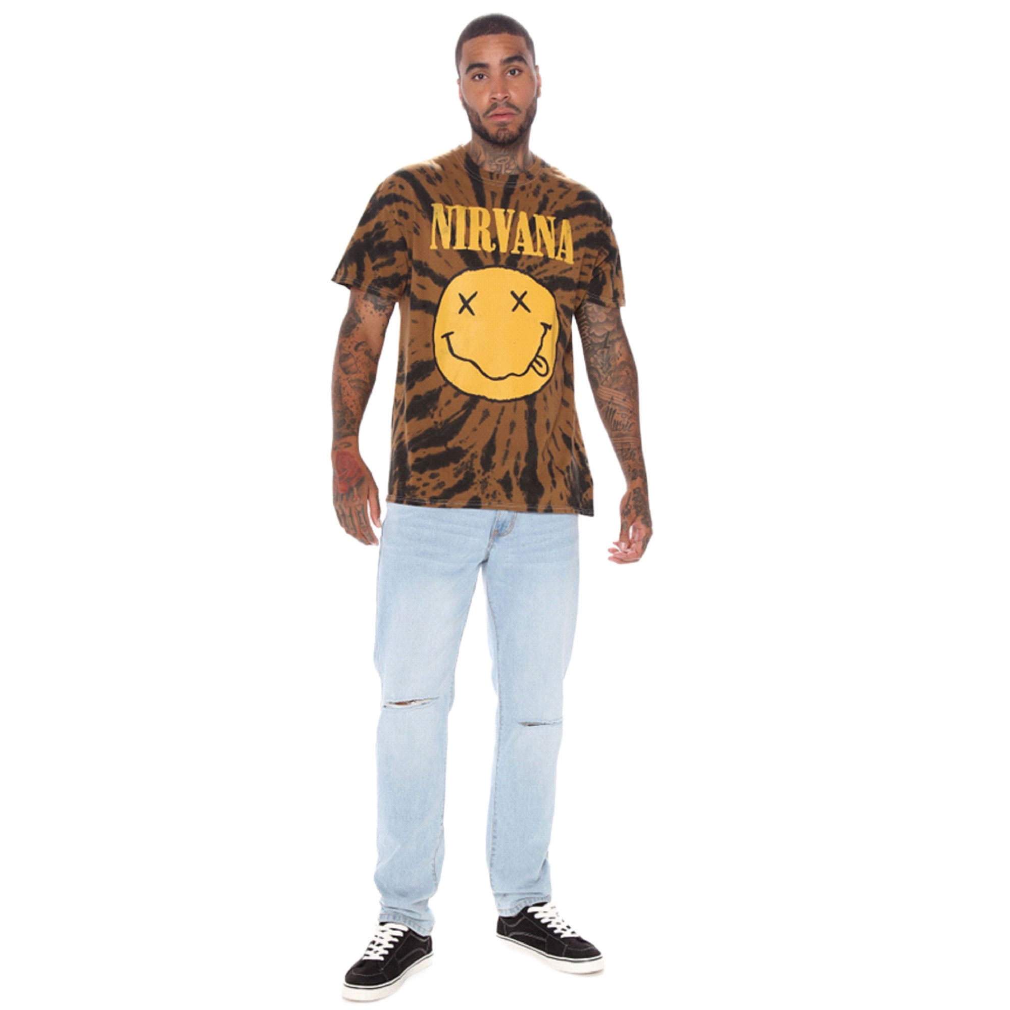 Knogle dialekt pris Nirvana Tie-Dye Men's Smiley Face T-Shirt (3XL) - Walmart.com