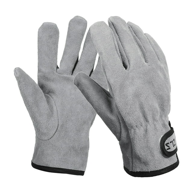 Guantes para acampar Guantes de cuero de piel de vaca Manoplas resistentes al calor / fuego Guantes CLS Mitones de camping