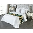 thumbnail image 3 of Floral Bed Runner, Vintage Leaves of Flowers Repetitive Artwork Pattern Minimalist Inspired, Decorative Accent Bedding Scarf for Hotels Homes & Guest Rooms, King, Charcoal Grey Cream, by Ambesonne, 3 of 3