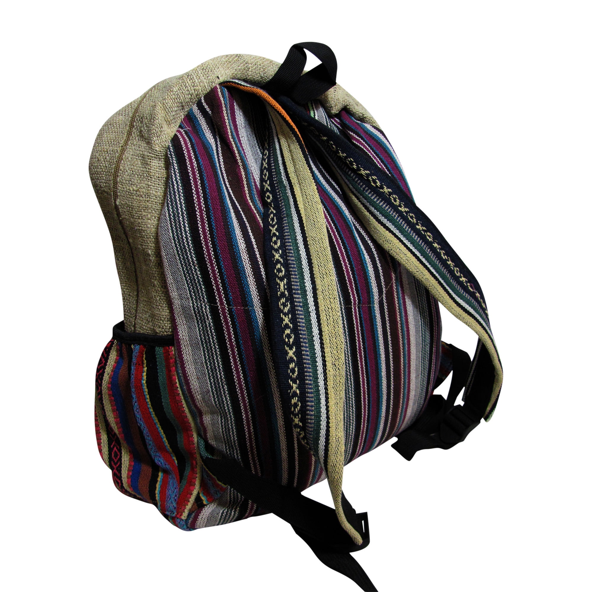 big face cat Ethnic Embroidery Hemp Material Backpack Womens Small Bag Embroidery Backpack,Brown,Free Size