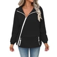 thumbnail image 3 of Sentmoon Cute Jackets for Women Windproof Hooded Neck Fall Jacket Lined Long Sleeve with Zipper Fall Coats with Pockets for Travel Golf Hiking, 3 of 9