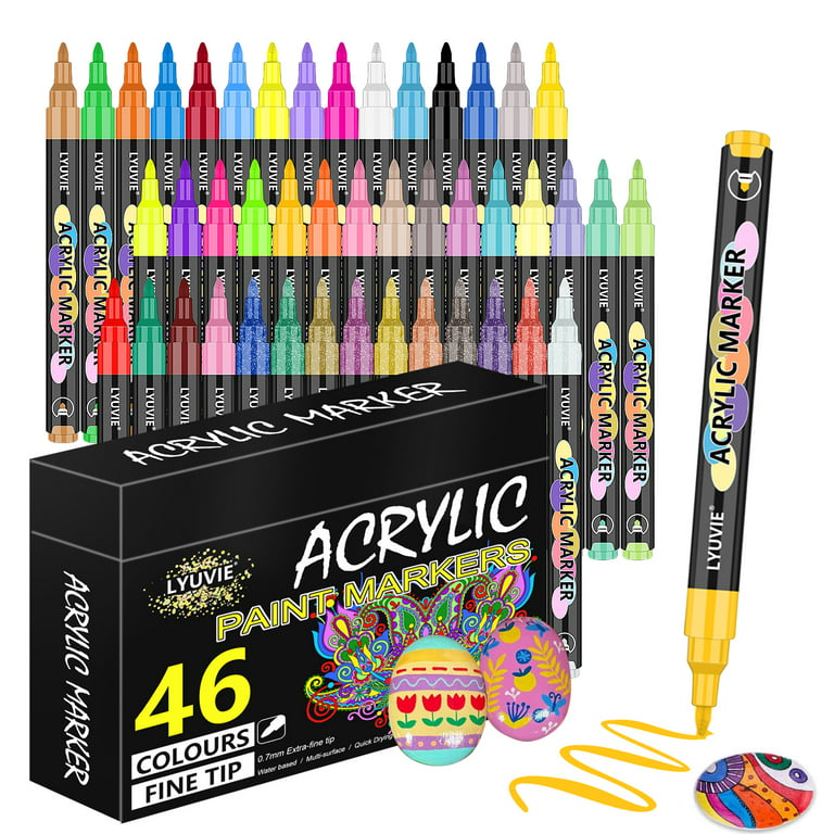 ACRYLICO SET OF 12 COLORS ACRYLIC PAINT PENS- EXTRA FINE TIP
