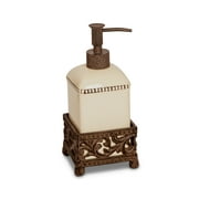 GG Collection Gerson Cream Ceramic Single Soap Dispenser With Acanthus Leaf Metal Base 92839
