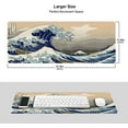 thumbnail image 5 of Japanese Blue Sea Wave Gaming Mouse Pad Extended Large Size 31.5x11.8 inches Nonslip Rubber Base Mice Pad Stitched Edges Mousepad, 5 of 6