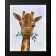 thumbnail image 2 of Fab Funky 12x14 Black Modern Framed Museum Art Print Titled - Chewing Giraffe 2, 2 of 5