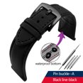 thumbnail image 3 of Correa de reloj de lona de nailon de 20 mm, 21 mm y 22 mm con base de cuero para Seiko No. 5 Water Ghost Citizen BM8475 Tudor Black Shield Bracelet, 3 of 5