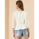 thumbnail image 5 of INSPIRE CHIC Blusas de encaje semitransparentes de cintura elástica con mangas 3/4 para mujer Camisas blanco L, 5 of 6