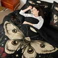 thumbnail image 5 of Manfei Hippie Butterfly Animal 7 Pieces Bedding Comforter Set, Bohemian Rustic Moth Full Bedding Set, Farmhouse Flower Reversible Fitted Sheet Flat Sheet, Luxury Bedroom Decor, 5 of 8