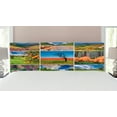 thumbnail image 1 of Summer Headboard, Collage with Summer Scenery Majestic Mountains Waterfalls High Lands Environment, Upholstered Decorative Metal Bed Headboard with Memory Foam, King Size, Multicolor, by Ambesonne, 1 of 4