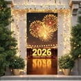 thumbnail image 7 of Lilixerw 2026 New Year Scene Door Banner,Happy New Year Print Front Door Cover for Wall and Party Backdrop,Reusable Polyester Fabric Door Hanging Decor,70.8x35.4 Inch, 7 of 7
