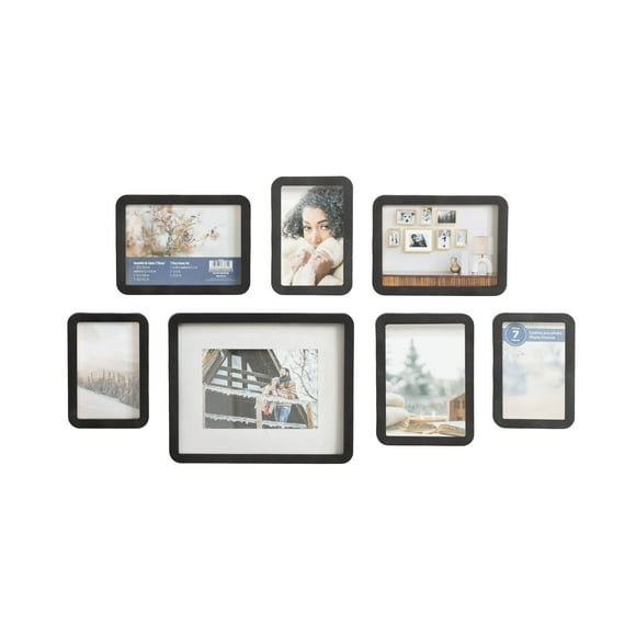 Boba 7pc Black Gallery Picture Frame Set