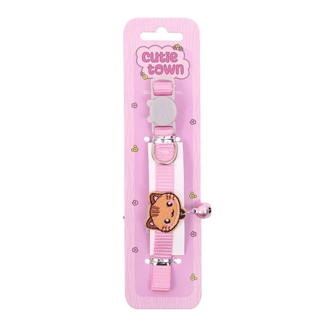 Collar Prichos Color Rosa para Mascota de Textil y Metal 1 Pieza