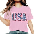 thumbnail image 2 of Teissuly Women's Fashion Independence Day Printed Short Sleeved Round Neck T-shirt Top, 2 of 6